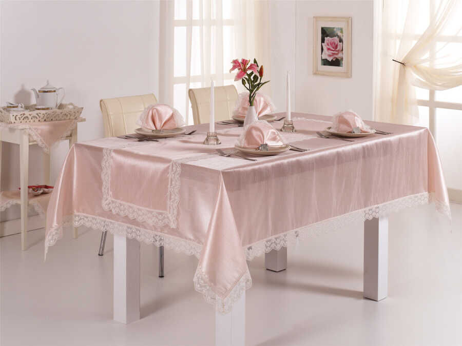 Hürrem Tablecloth Set Powder for 8 Persons