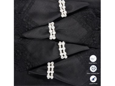 Hürrem Table Cloth Set Black 8 Person - Thumbnail