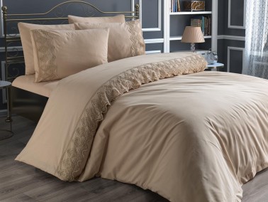 Husna Duvet Cover French Lace Cappucino - Thumbnail