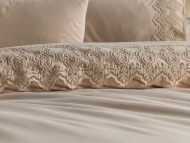 Husna Duvet Cover French Lace Cappucino - Thumbnail