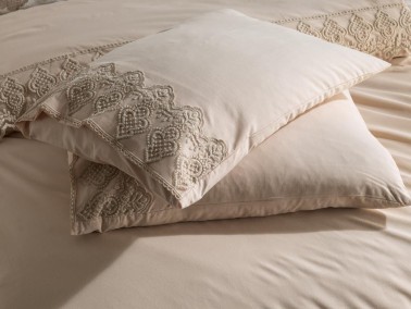 Husna Duvet Cover French Lace Cappucino - Thumbnail