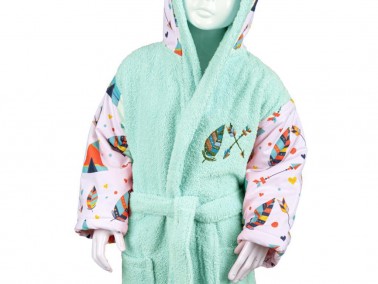 Indian 100% Cotton Kids Bathrobe 1-2 Years - Thumbnail