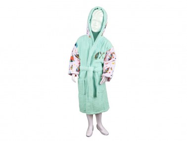 Indian 100% Cotton Kids Bathrobe 9-10 Years - Thumbnail