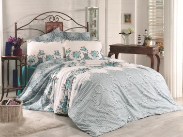 Çeyiz Diyarı - İnna Single Duvet Cover Set Blue Çeyiz Diyarı - İnna Single Duvet Cover Set Blue