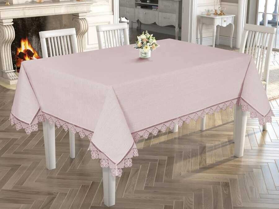 Dowry World - Sparkle Needle Lace Table Cloth Powder Dowry World - Sparkle Needle Lace Table Cloth Powder