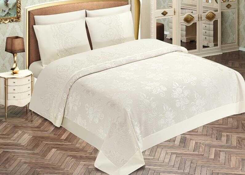 Dowry World - İstanbul طقم غطاء صيفي -لون كريمي