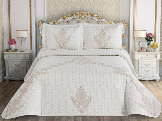 Istanbul Double Bedspread Set Cream