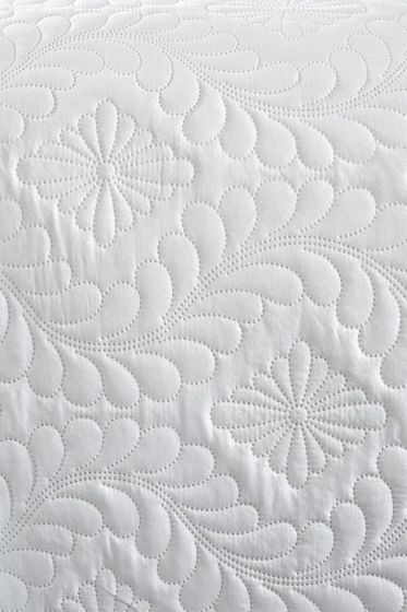 Ivory Quilted Bedspread Set, Coverlet 180x240, Pillowcase 60x80, Single Size, Queen Bed, Queen Size Cream