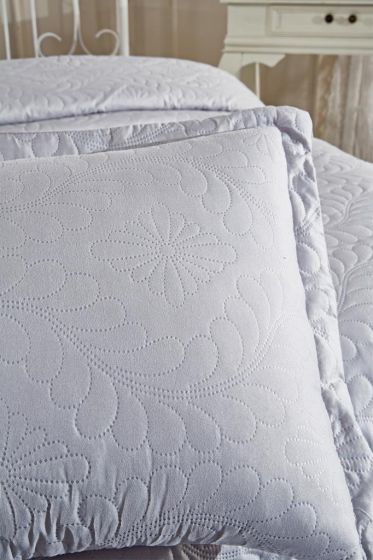 Ivory Quilted Bedspread Set, Coverlet 180x240, Pillowcase 60x80, Single Size, Queen Bed, Queen Size Gray