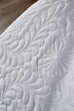 Ivory Quilted Bedspread Set, Coverlet 180x240, Pillowcase 60x80, Single Size, Queen Bed, Queen Size Gray - Thumbnail
