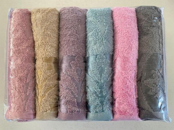 Jagfen Jacquard Cotton Hand and Face Towel Set 6 Pcs