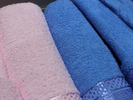 James Gold Motif Patterned Family Bathrobe Set 6 Pieces Powder Blue