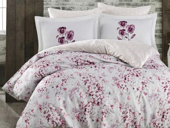 Jimena Cotton Satin Double Duvet Cover Set Pink