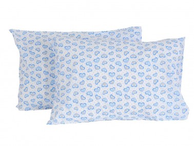 Heart 2 pcs Pillowcase Blue - Thumbnail