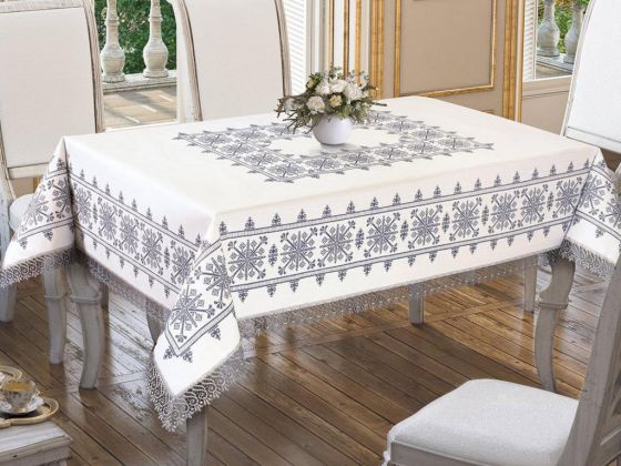Cross-stitch Printed Guipure Sultan Table Cloth
