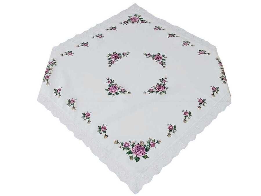 
Cross Stitch Printed Laced Tablecloth Lila