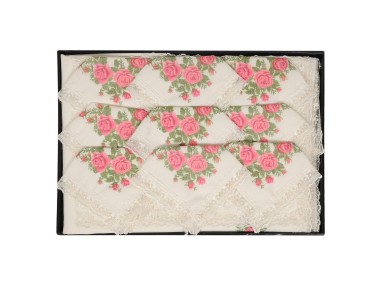 Çeyiz Diyarı - Canvas Printed Kitchen Set 15 Pieces Pink