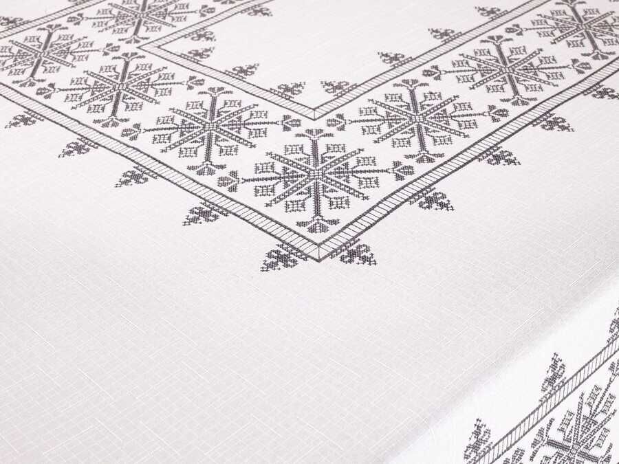 
Canvas Printed Sultan Table Cloth Silver