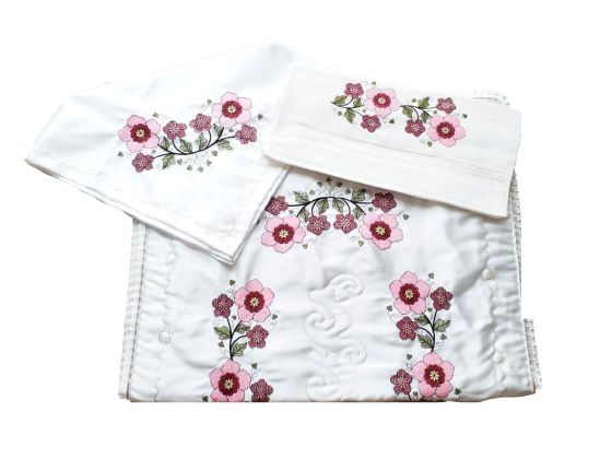  Cross Stitch Engraved Bundle Set Flowers Maroon