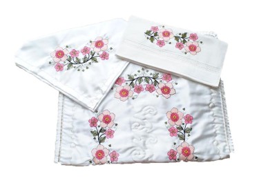 Çeyiz Diyarı - Canvas Embroidered Bundle Set Flowers Fuchsia Çeyiz Diyarı - Canvas Embroidered Bundle Set Flowers Fuchsia