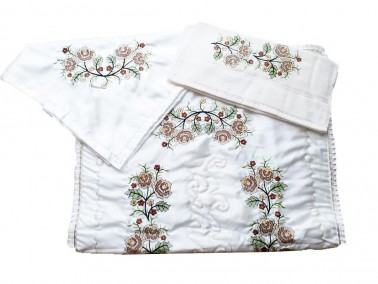 Dowry World - Kanaviçe İşlemeli Bohça Seti Kahve Dowry World - Kanaviçe İşlemeli Bohça Seti Kahve