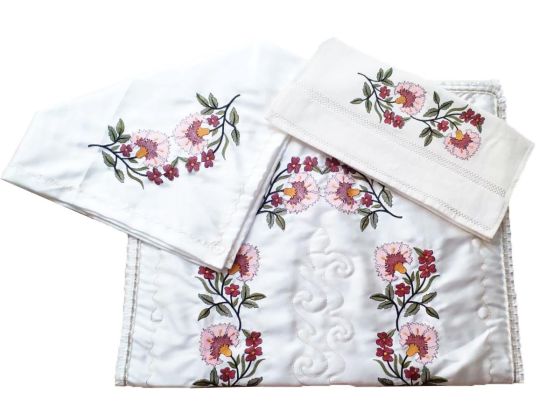  Canvas Embroidered Bundle Set Lale Maroon