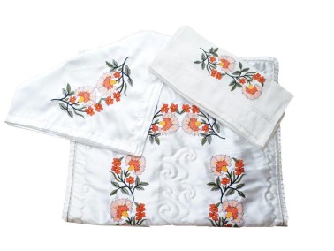 Çeyiz Diyarı - Canvas Embroidered Bundle Set Lale Orange Çeyiz Diyarı - Canvas Embroidered Bundle Set Lale Orange