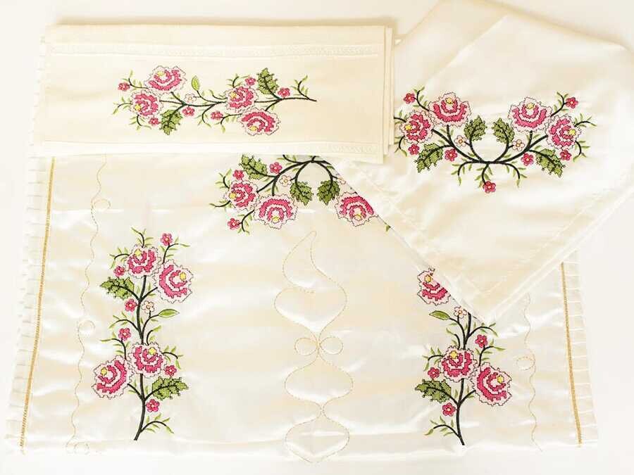  Canvas Embroidered Bundle Set Pink - Thumbnail