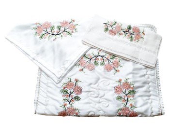 Çeyiz Diyarı - Cross Stitch Embroidered Pack Set Salmon Çeyiz Diyarı - Cross Stitch Embroidered Pack Set Salmon