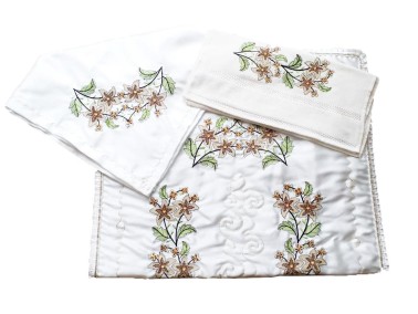 Çeyiz Diyarı - Cross-stitch Embroidered Pack Set Star Brown Çeyiz Diyarı - Cross-stitch Embroidered Pack Set Star Brown