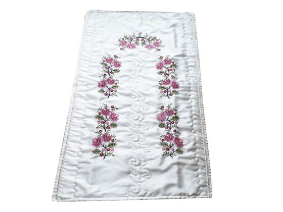 Cross Stitch Satin Prayer Rug Rose Plum