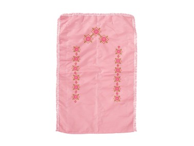 Canvas Embroidery Clover Satin Prayer Rug Pink - Thumbnail