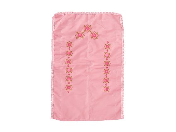 Canvas Embroidery Clover Satin Prayer Rug Pink