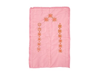  Canvas Embroidery Clover Satin Prayer Rug Orange - Thumbnail