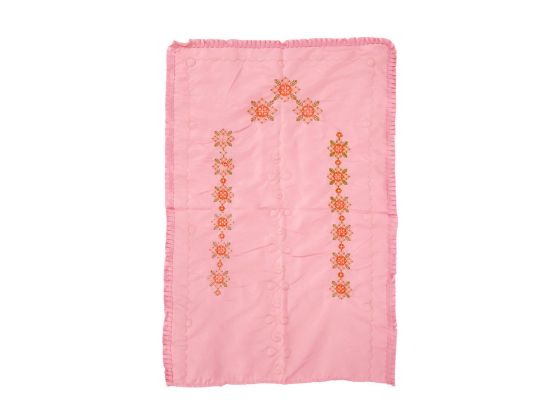  Canvas Embroidery Clover Satin Prayer Rug Orange