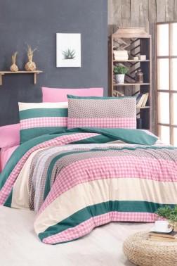 Kanita Bedding Set 3 Pcs, Duvet Cover 160x200, Sheet 160x240, Pillowcase, Single Size, Self Patterned, Queen Bed Daily use - Thumbnail
