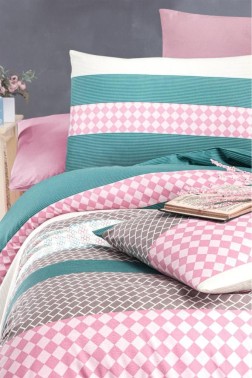 Kanita Bedding Set 4 Pcs, Duvet Cover, Bed Sheet, Pillowcase, Double Size, Self Patterned, Wedding, Daily use - Thumbnail