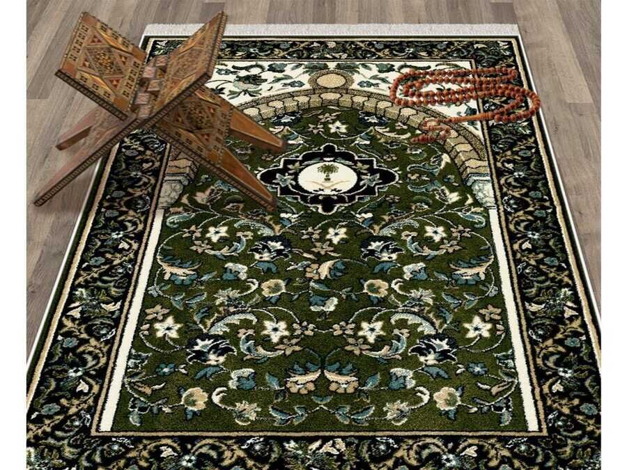 Snowdrop Velvet Prayer Rug Green