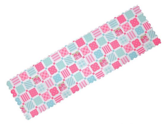 Square Pattern Runner Pink