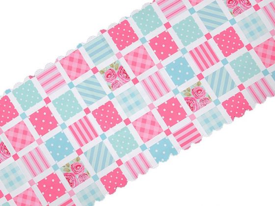 Square Pattern Runner Pink