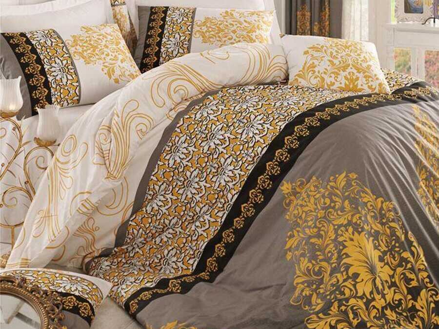 Best Class - Katre 100% Cotton Double Duvet Cover Set Yellow Best Class - Katre 100% Cotton Double Duvet Cover Set Yellow