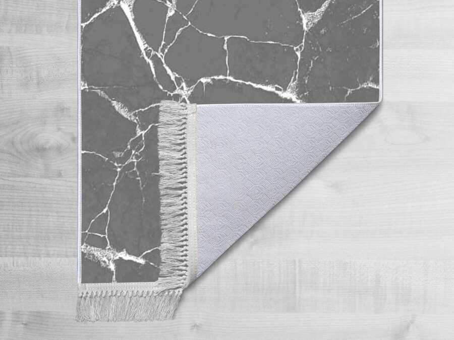Non-Slip Base Digital Print Velvet Carpet Crack Wall Dim Gray 100x200 cm - Thumbnail