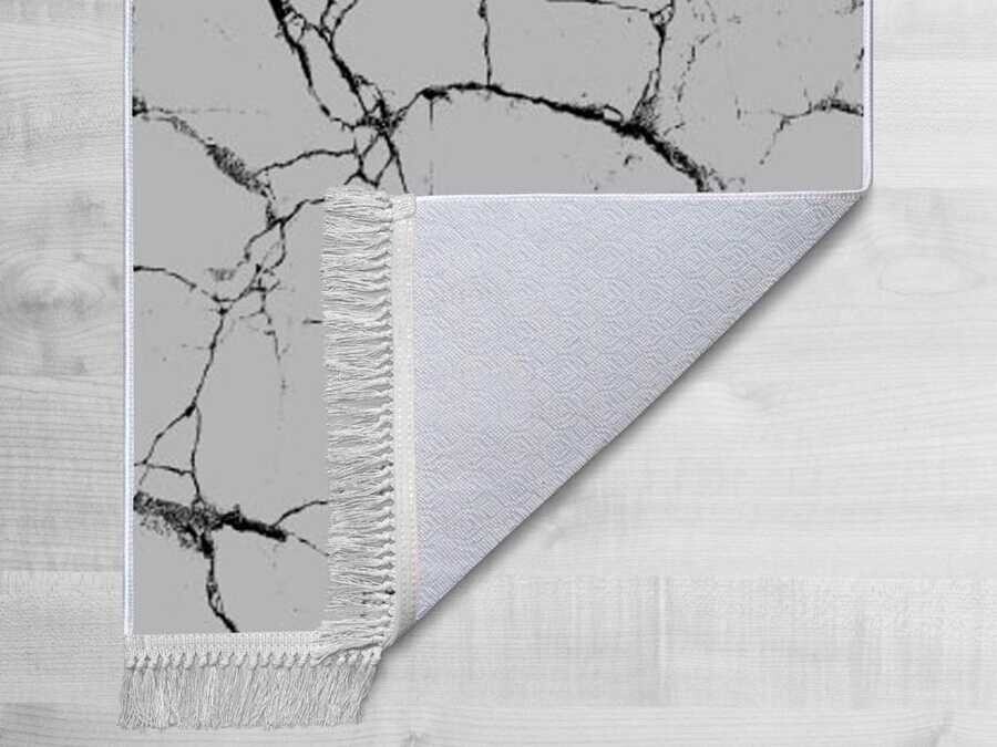 Non-Slip Base Digital Print Velvet Carpet Crack Wall Gray 100x200 cm - Thumbnail