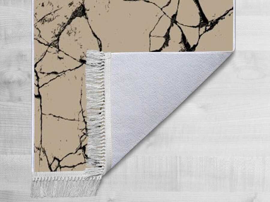 Non-Slip Base Digital Print Velvet Carpet Crack Wall Brown 100x200 cm