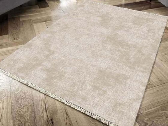 Duru Non-Slip Base Digital Print Velvet Carpet Cream 100x200 Cm