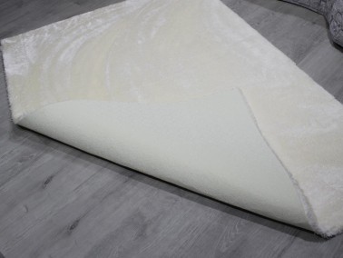 Eksen Non-Slip Base Plush Carpet White 120x170 Cm - Thumbnail