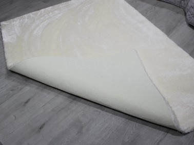 Eksen Non-Slip Base Plush Carpet White 80x200 Cm - Thumbnail