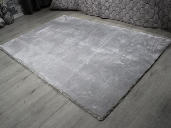 Eksen Non-Slip Base Plush Carpet Gray 100x300 Cm