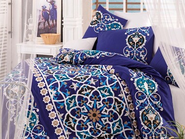 Best Class - Kayra 100% Cotton Single Duvet Cover Set Blue Best Class - Kayra 100% Cotton Single Duvet Cover Set Blue