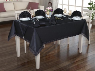 Çeyiz Diyarı - kdk Table Cloth Set 18 Pieces Pitikare - Black Çeyiz Diyarı - kdk Table Cloth Set 18 Pieces Pitikare - Black